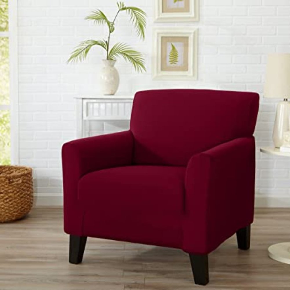 GREAT BAY HOME ARMCHAIR TWILL PORT RED SLIP COVER